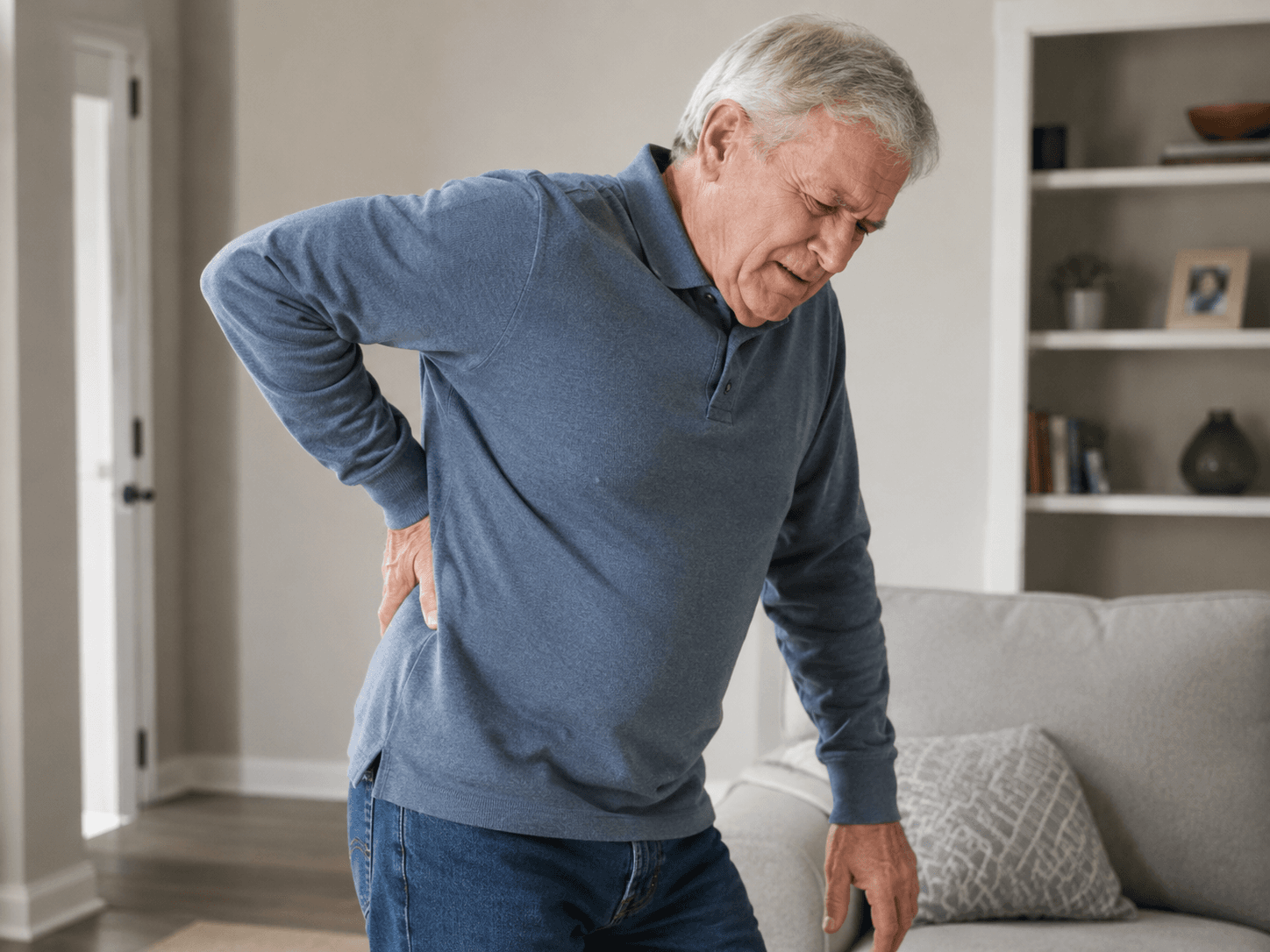 Older adult experiencing pain